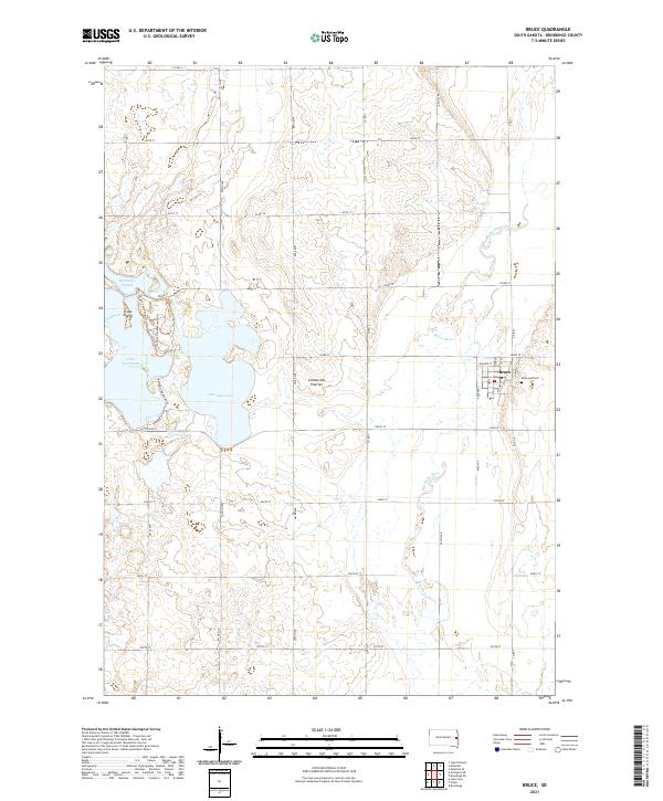 USGS US Topo 7.5-minute map for Bruce SD 2021