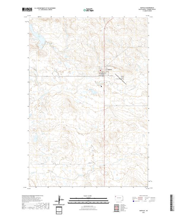 USGS US Topo 7.5-minute map for Buffalo SD 2021