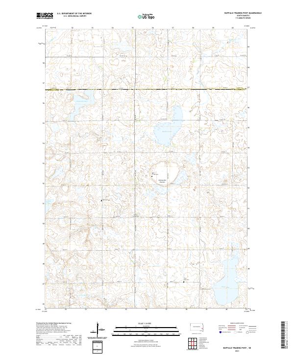 USGS US Topo 7.5-minute map for Buffalo Trading Post SD 2021