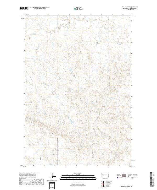 USGS US Topo 7.5-minute map for Bull Run Creek SD 2021