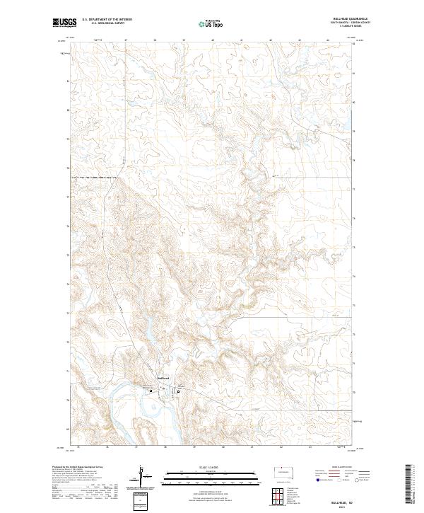 USGS US Topo 7.5-minute map for Bullhead SD 2021