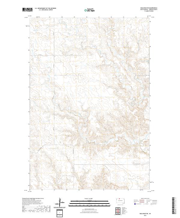 USGS US Topo 7.5-minute map for Bullhead SW SD 2021