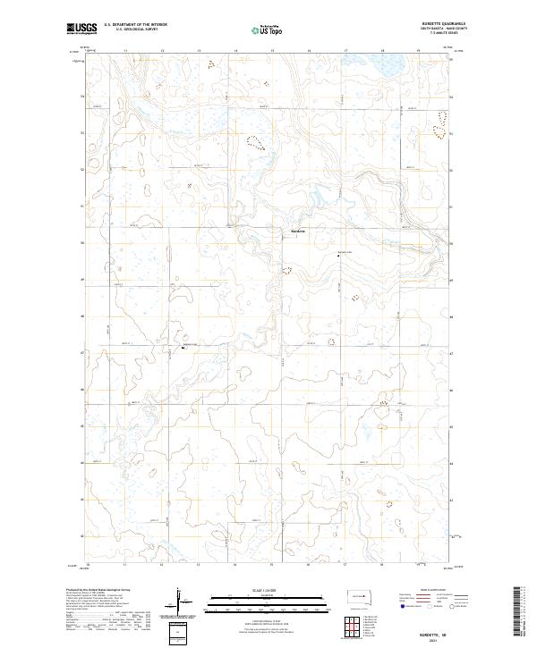 USGS US Topo 7.5-minute map for Burdette SD 2021