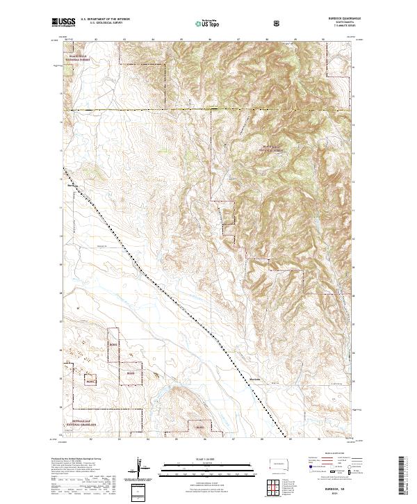 USGS US Topo 7.5-minute map for Burdock SD 2021