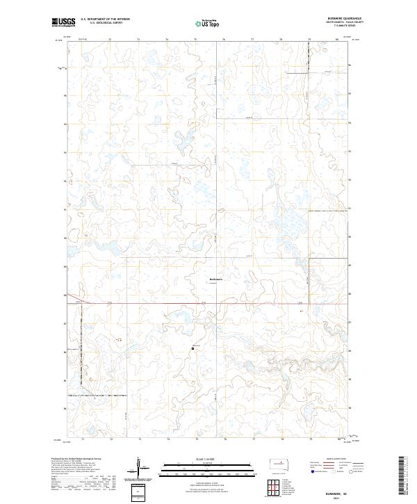 USGS US Topo 7.5-minute map for Burkmere SD 2021