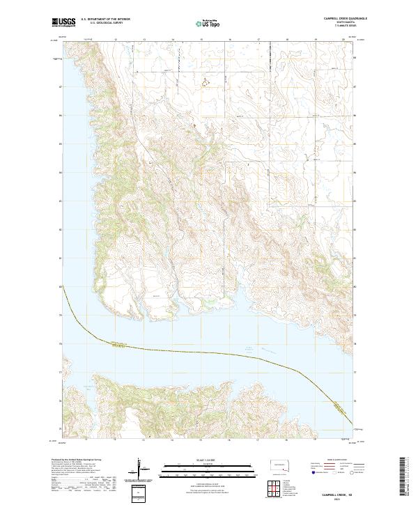 USGS US Topo 7.5-minute map for Campbell Creek SD 2021