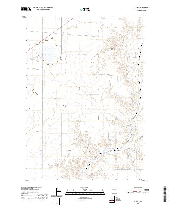 USGS US Topo 7.5-minute map for Canning SD 2021