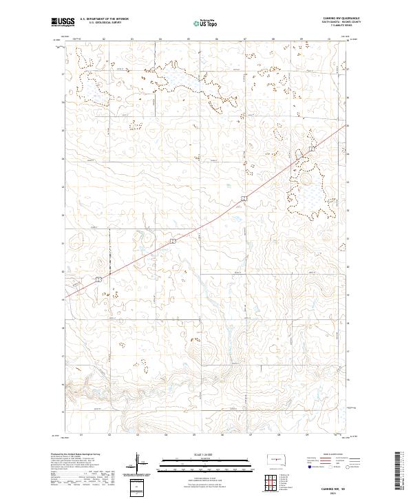 USGS US Topo 7.5-minute map for Canning NW SD 2021