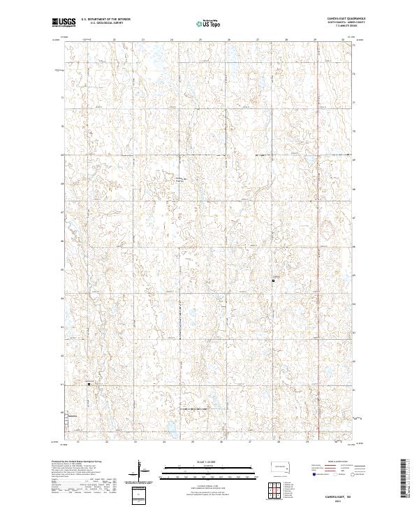 USGS US Topo 7.5-minute map for Canova East SD 2021