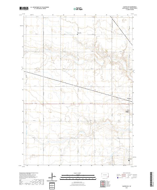 USGS US Topo 7.5-minute map for Canton SW SD 2021