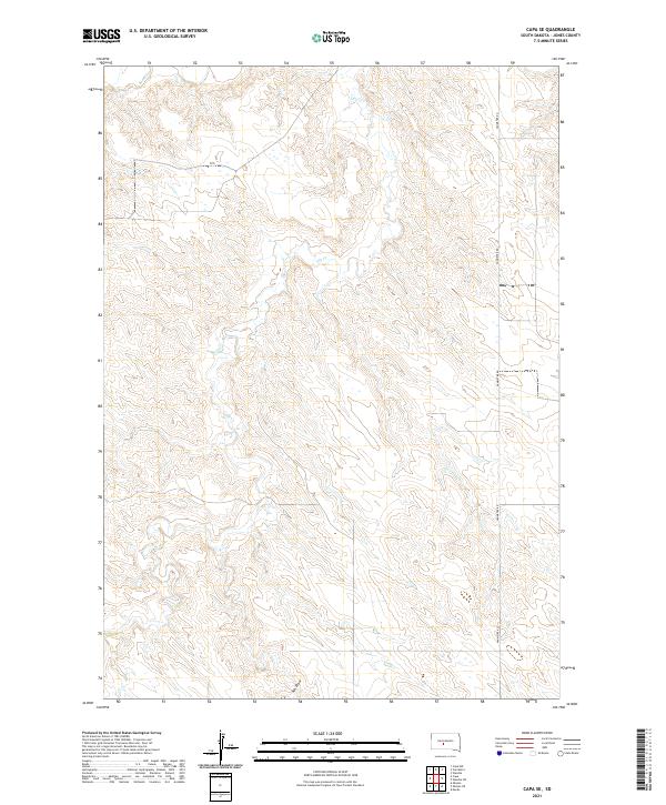 USGS US Topo 7.5-minute map for Capa SE SD 2021