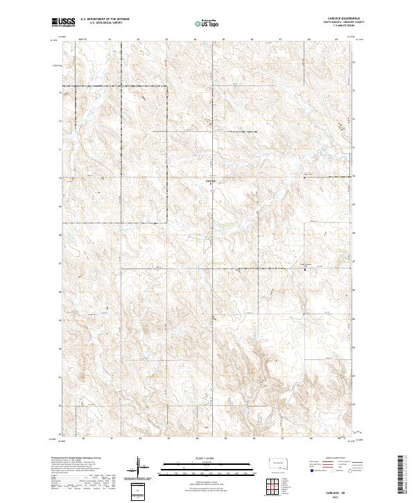 USGS US Topo 7.5-minute map for Carlock SD 2021