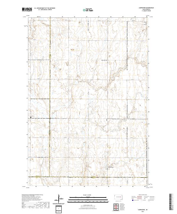 USGS US Topo 7.5-minute map for Carpenter SD 2021