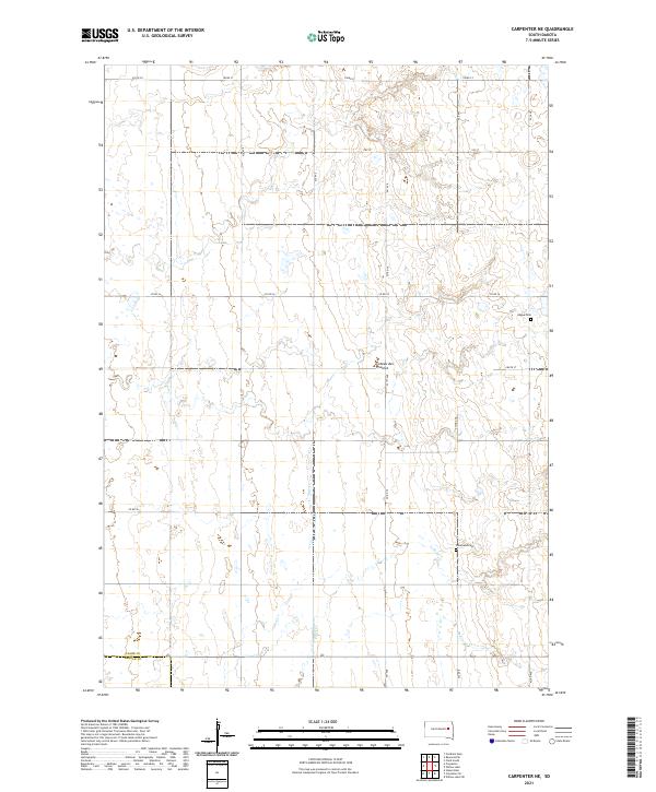 USGS US Topo 7.5-minute map for Carpenter NE SD 2021