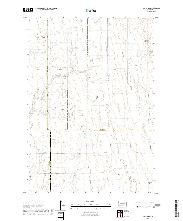 USGS US Topo 7.5-minute map for Carpenter SE SD 2021