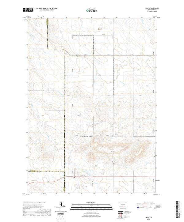 USGS US Topo 7.5-minute map for Carter SD 2021