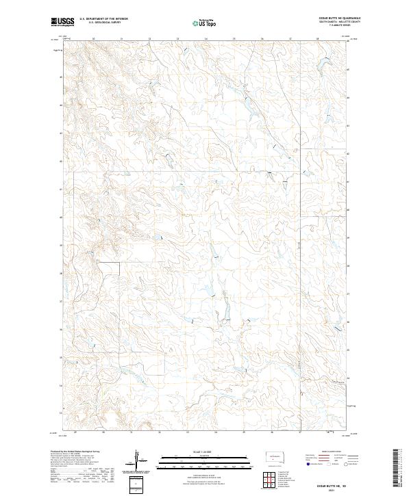 USGS US Topo 7.5-minute map for Cedar Butte NE SD 2021