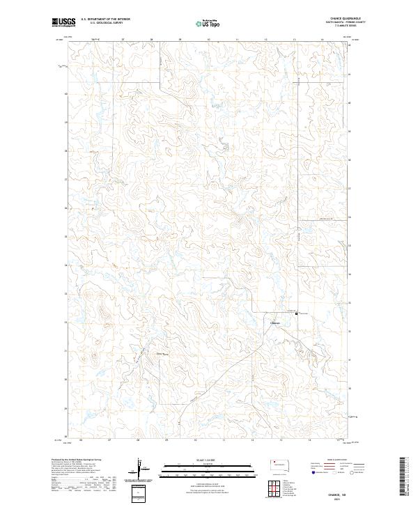 USGS US Topo 7.5-minute map for Chance SD 2021