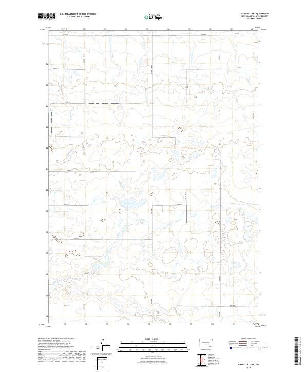 USGS US Topo 7.5-minute map for Chapelle Lake SD 2021