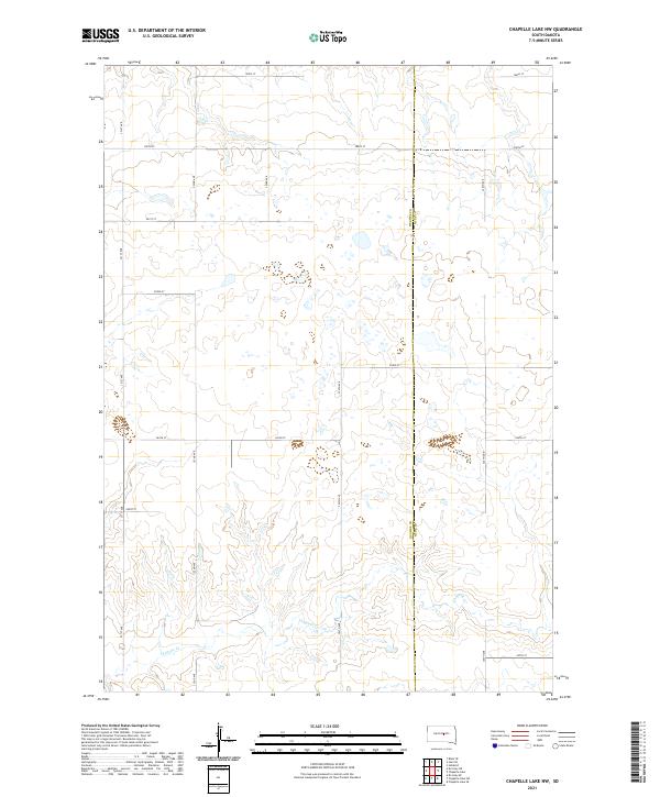 USGS US Topo 7.5-minute map for Chapelle Lake NW SD 2021