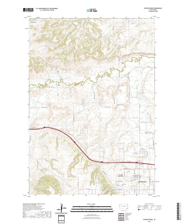 USGS US Topo 7.5-minute map for Chicken Creek SD 2021