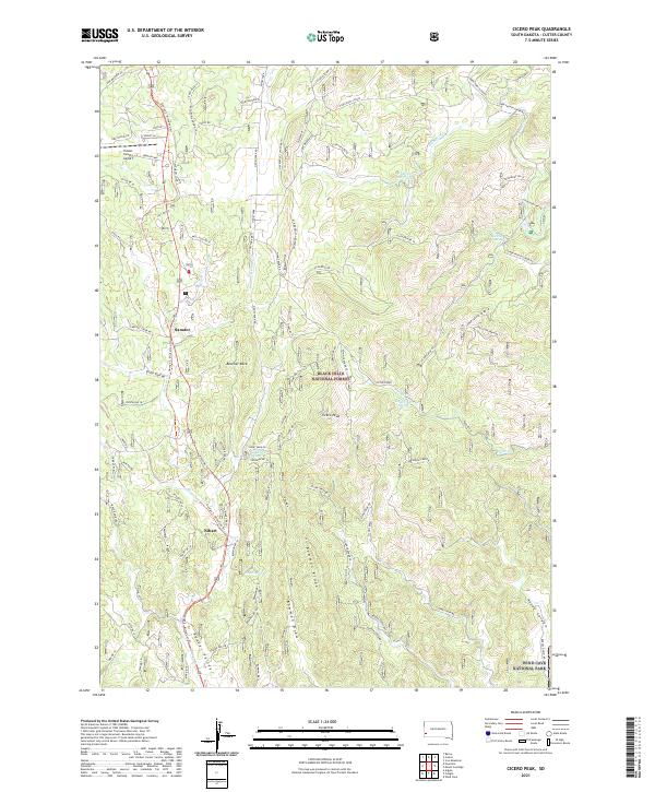 USGS US Topo 7.5-minute map for Cicero Peak SD 2021