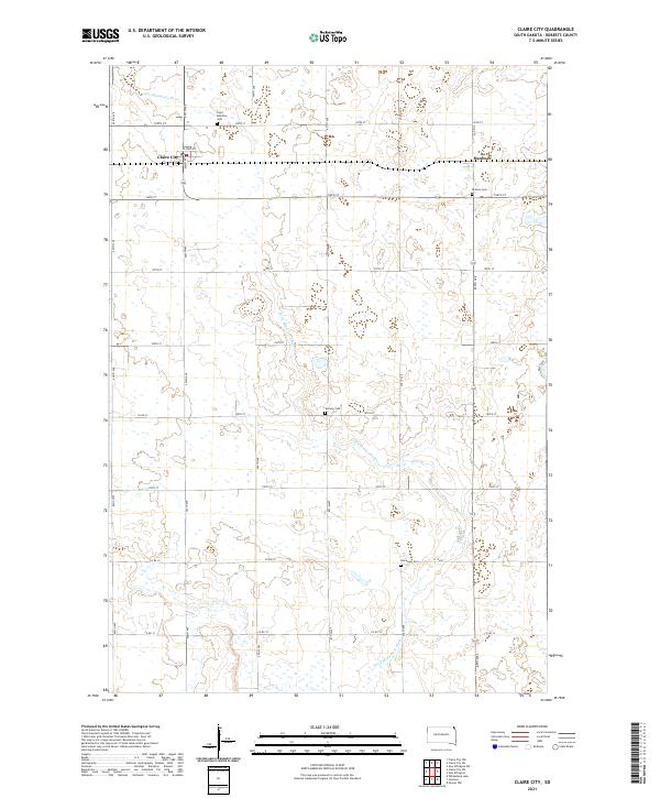 USGS US Topo 7.5-minute map for Claire City SD 2021