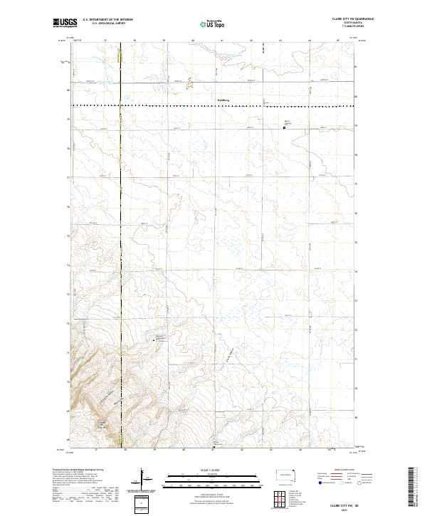 USGS US Topo 7.5-minute map for Claire City SW SD 2021