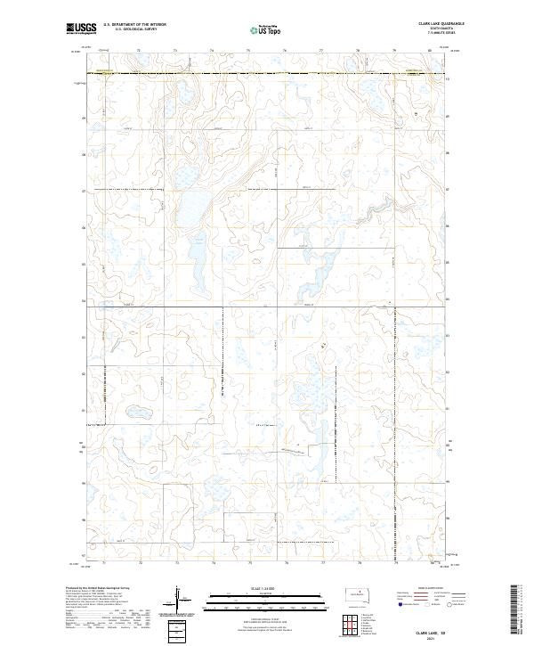 USGS US Topo 7.5-minute map for Clark Lake SD 2021