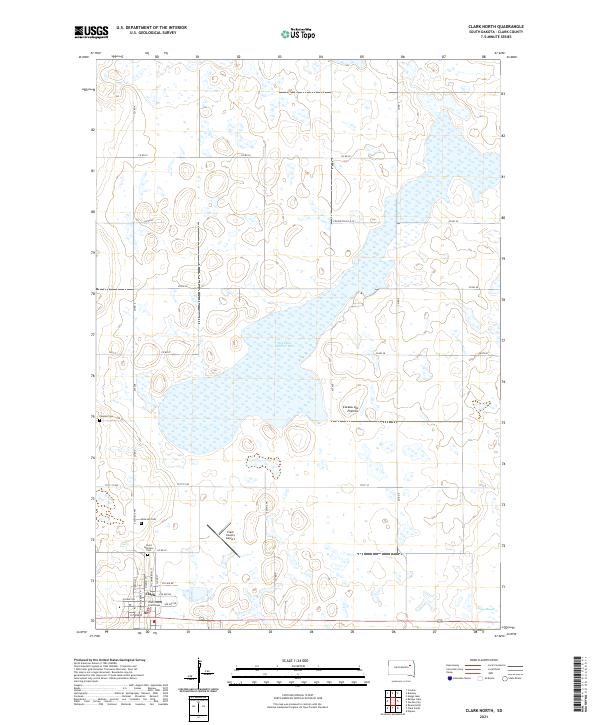 USGS US Topo 7.5-minute map for Clark North SD 2021