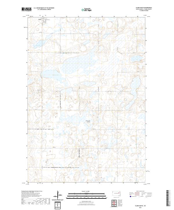 USGS US Topo 7.5-minute map for Clark South SD 2021