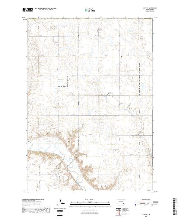 USGS US Topo 7.5-minute map for Clayton SD 2021