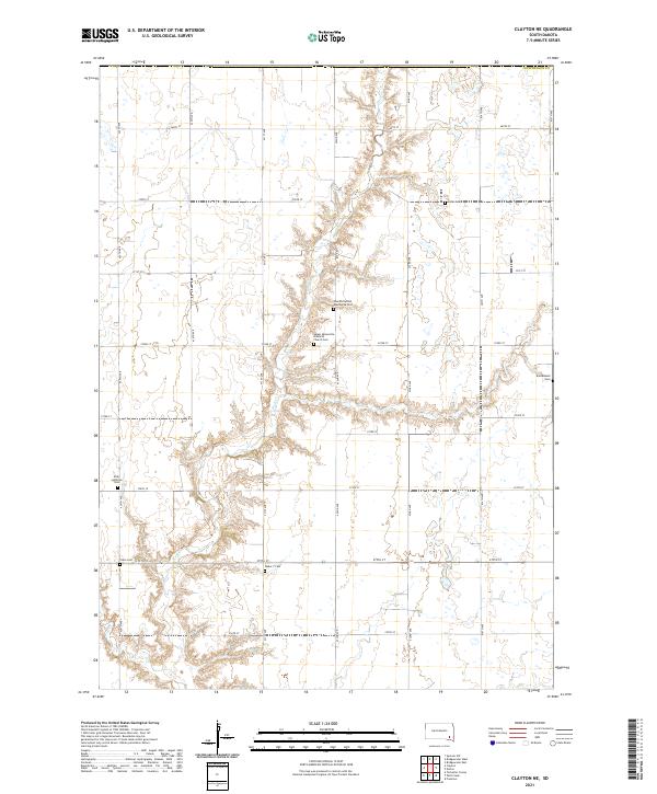 USGS US Topo 7.5-minute map for Clayton NE SD 2021