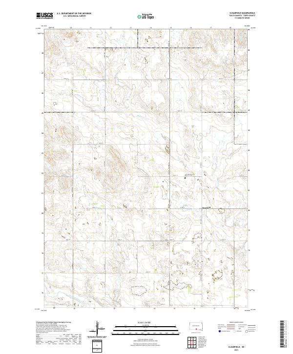 USGS US Topo 7.5-minute map for Clearfield SD 2021