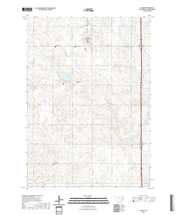 USGS US Topo 7.5-minute map for Colman SD 2021