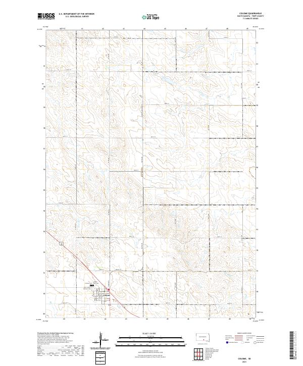 USGS US Topo 7.5-minute map for Colome SD 2021