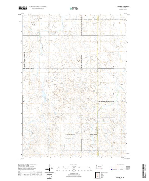 USGS US Topo 7.5-minute map for Colome SE SD 2021