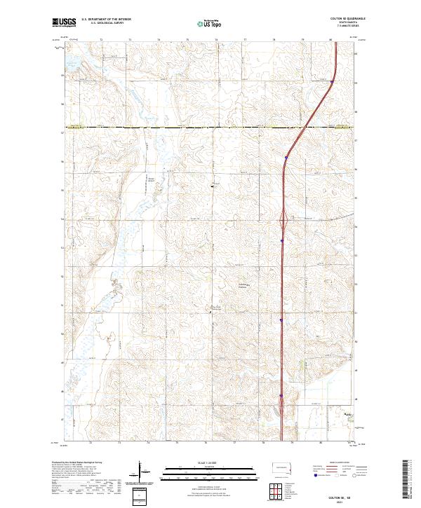 USGS US Topo 7.5-minute map for Colton SE SD 2021