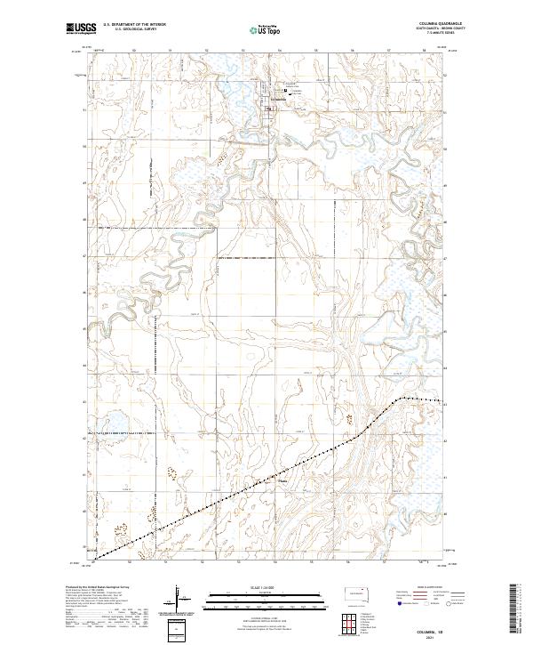 USGS US Topo 7.5-minute map for Columbia SD 2021