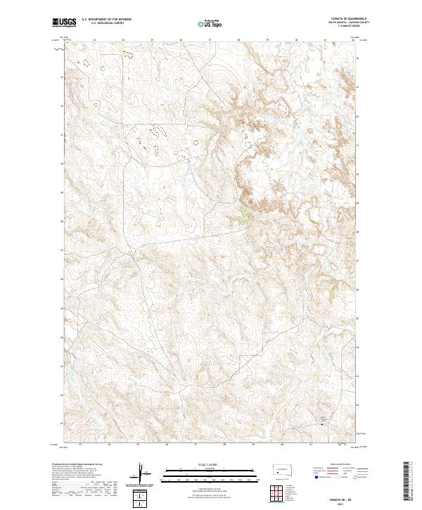 USGS US Topo 7.5-minute map for Conata SE SD 2021