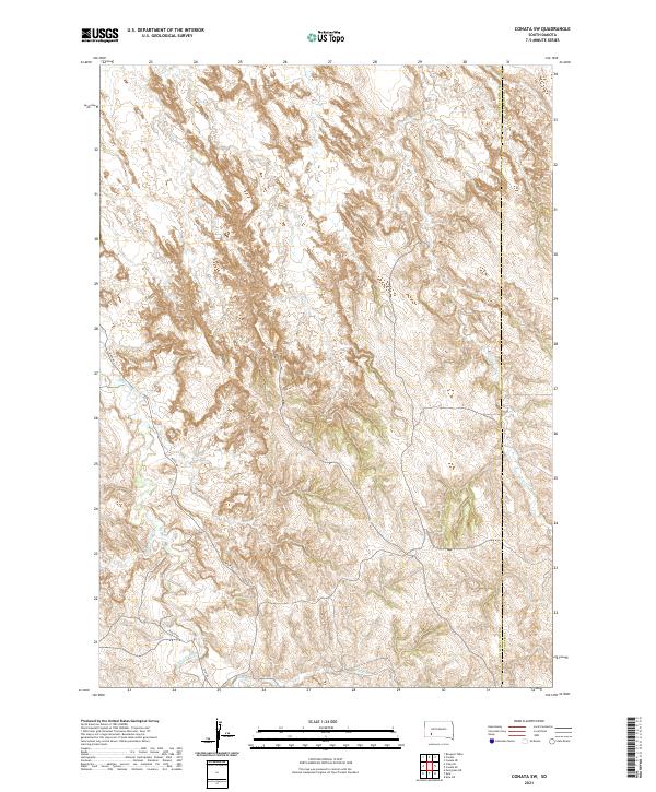 USGS US Topo 7.5-minute map for Conata SW SD 2021