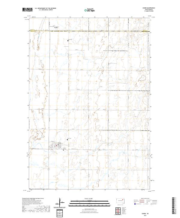 USGS US Topo 7.5-minute map for Conde SD 2021