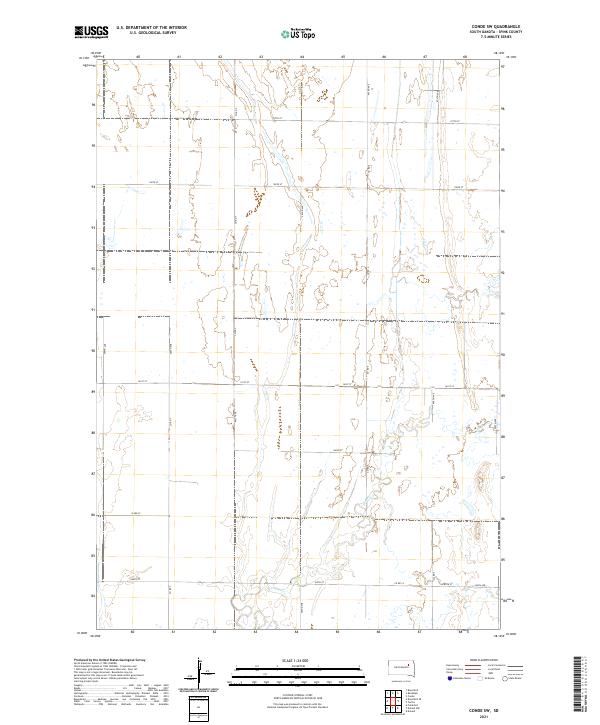 USGS US Topo 7.5-minute map for Conde SW SD 2021