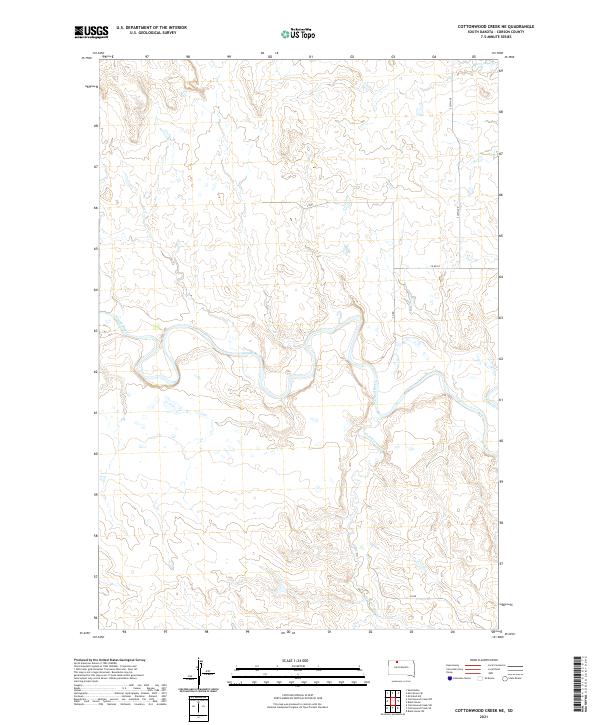 USGS US Topo 7.5-minute map for Cottonwood Creek NE SD 2021