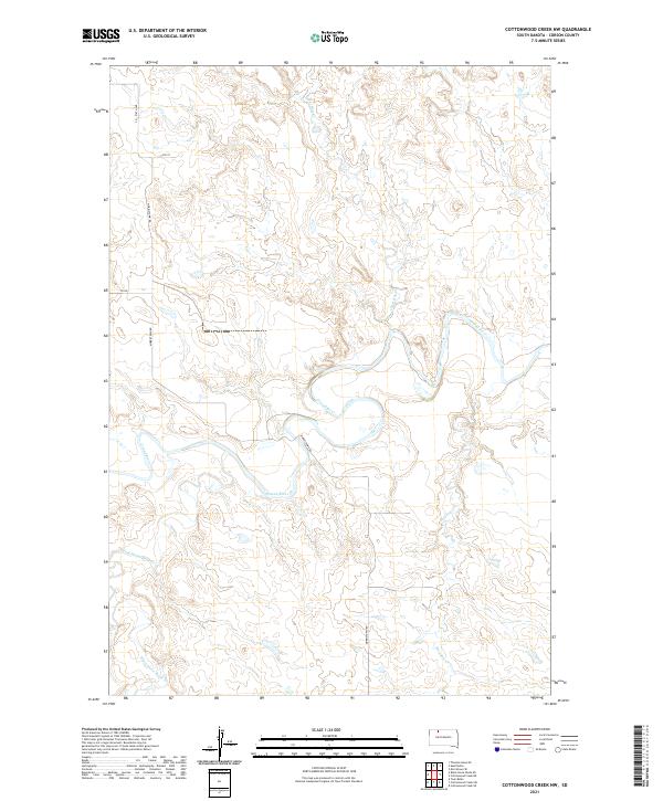 USGS US Topo 7.5-minute map for Cottonwood Creek NW SD 2021