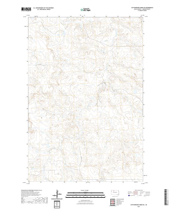 USGS US Topo 7.5-minute map for Cottonwood Creek SE SD 2021