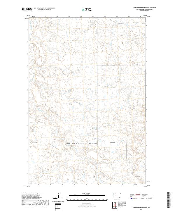 USGS US Topo 7.5-minute map for Cottonwood Creek SW SD 2021