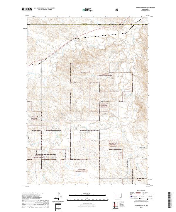 USGS US Topo 7.5-minute map for Cottonwood NE SD 2021