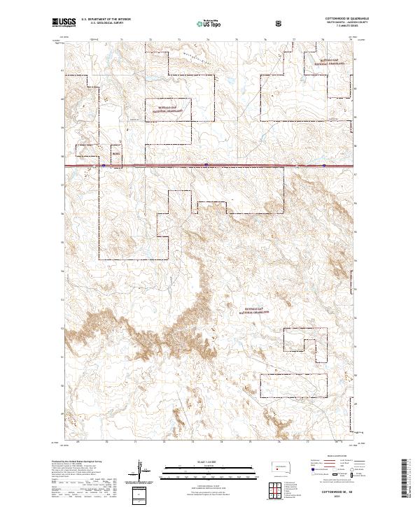 USGS US Topo 7.5-minute map for Cottonwood SE SD 2021