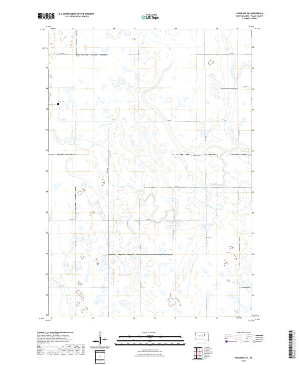 USGS US Topo 7.5-minute map for Cresbard SE SD 2021